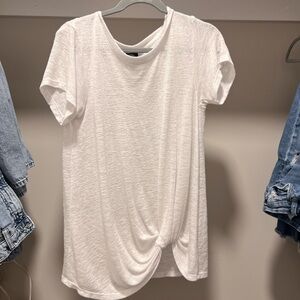 White Twist Front Women’s Top